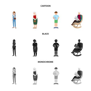 Karakter ve avatar logo vektör tasarımı. Karakter ve portre hisse senedi simgesi için web topluluğu.