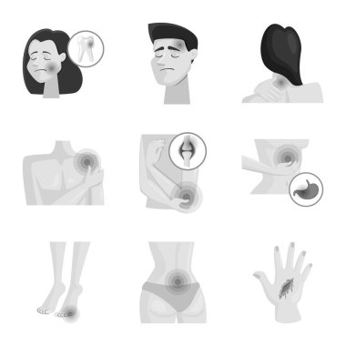 Acı ve yaralanma işareti illüstrasyon vektör. Acı ve zarar hisse senedi vektör çizim.