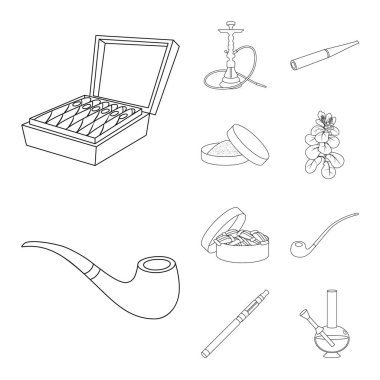 Sağlık ve nikotin simgesi vektör Illustration. Web için sağlık ve istatistik stok sembolü kümesi.