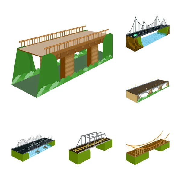 Ilustração vetorial de pontes e logotipo da arquitetura. Coleção de trabalhos de ponte e ilustração do vetor de estoque de estrutura . —  Vetores de Stock