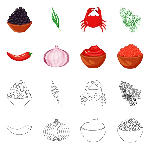 Ilustración vectorial del sabor y el icono del producto. Colección de sabor y cocina icono vectorial para stock . — Vector de stock