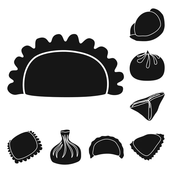 Diseño vectorial de cocina y logo de aperitivo. Conjunto de cocina y comida símbolo de stock para la web . — Vector de stock