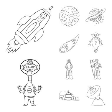 Vektör çizim alanı ve galaksi logosu. Hisse senedi için alanı ve seyahat etmek vektör simge topluluğu.