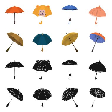 Koruma ve kapalı simge vektör Illustration. Koruma ve yağmurlu hisse senedi vektör çizim koleksiyonu.