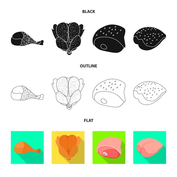 Diseño vectorial del icono de producto y aves de corral. Colección de producto y agricultura stock vector ilustración . — Archivo Imágenes Vectoriales