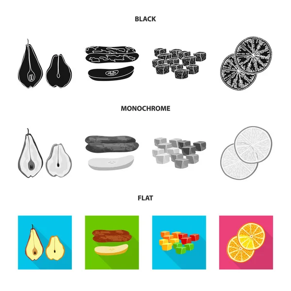 Ilustración vectorial de comida y símbolo crudo. Colección de comida y naturaleza símbolo de stock para la web . — Vector de stock