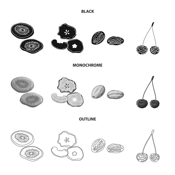 Objet isolé de nourriture et logo cru. Ensemble de nourriture et icône vectorielle de la nature pour le stock . — Image vectorielle