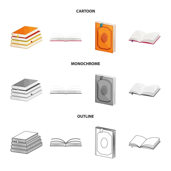 Isolerade objekt av utbildning och lock kännetecken. Samling av utbildning och bokhandel lager vektorillustration. — Stock vektor