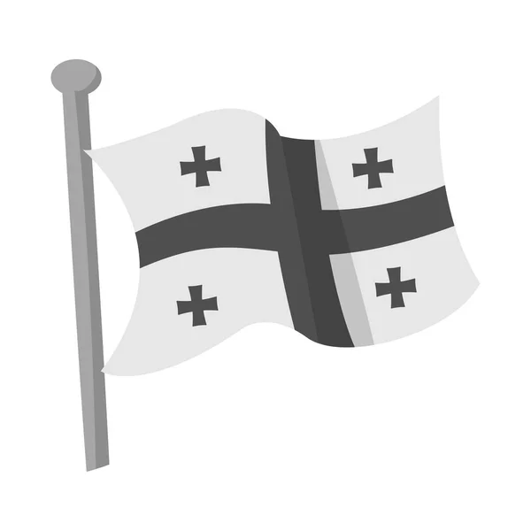 Vektör Illustration bayrağı ve Georgia işareti. Stok için bayrak ve devlet vektör simgesi koleksiyonu. — Stok Vektör
