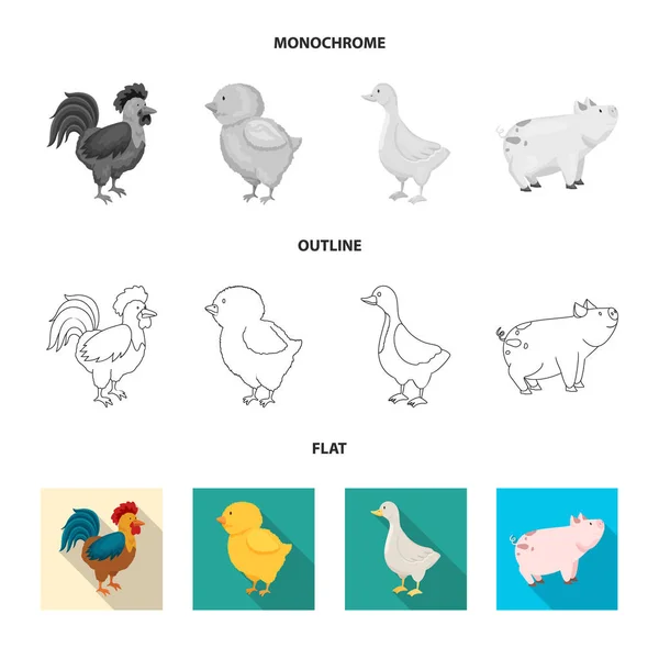 Ilustración vectorial del logotipo de cría y cocina. Recogida de material de reproducción y orgánico símbolo para la web . — Archivo Imágenes Vectoriales