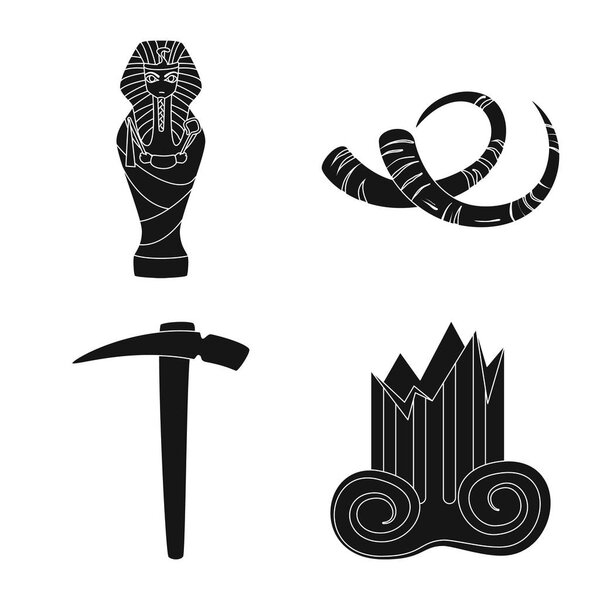 Isolated object of museum and attributes  logo. Collection of museum and historical vector icon for stock.