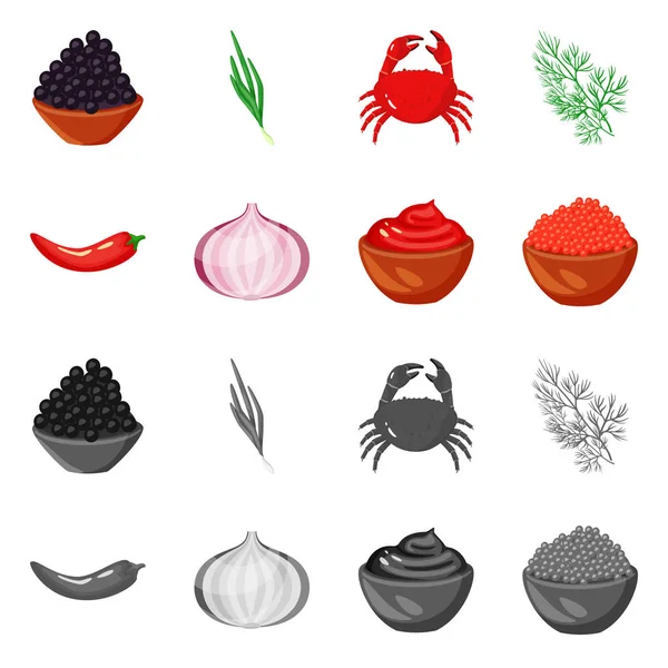 Diseño vectorial de sabor y signo de producto. Colección de sabor y cocina icono vectorial para stock . — Vector de stock