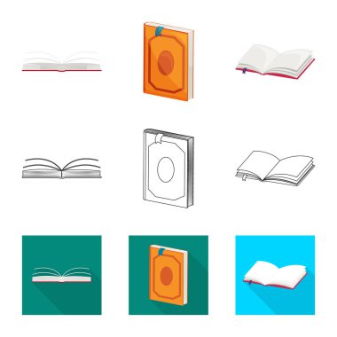 Eğitim ve kapak simge vektör tasarımı. Eğitim ve web için kitapçı hisse senedi simgesi.