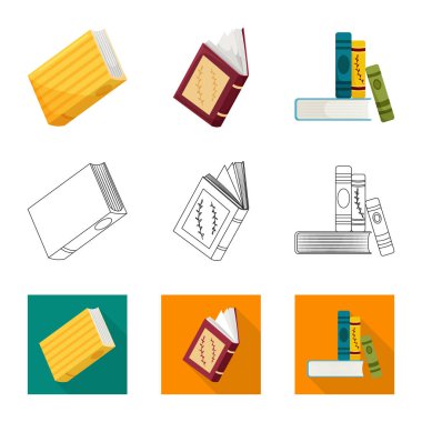 Eğitim ve kapak simgesi yalıtılmış nesne. Eğitim ve kitabevi hisse senedi vektör çizim koleksiyonu.