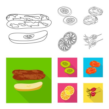 Gıda ve ham logo yalıtılmış nesne. Gıda ve doğa hisse senedi simgesi için web topluluğu.