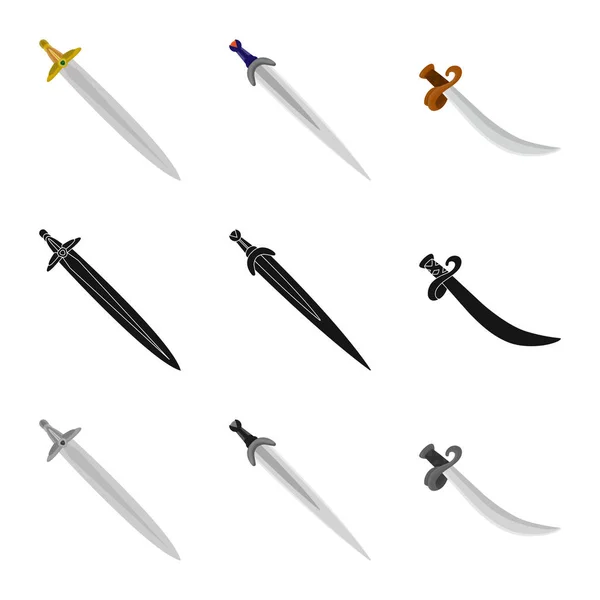 Vector design of game  and armor  sign. Collection of game  and blade  stock symbol for web. — Stock Vector