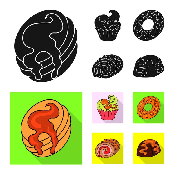 Şekerlemeler ve mutfak simge vektör tasarımı. Şekerlemeler ve ürün stok vektör çizim koleksiyonu.