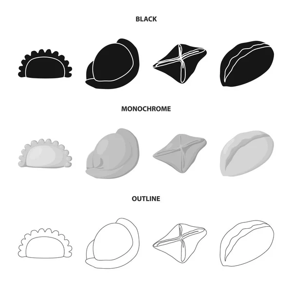 Isolerade objekt av produkter och matlagning ikonen. Samling av produkter och förrätt aktiesymbol för webben. — Stock vektor