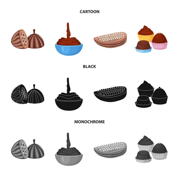 Diseño vectorial de comida y delicioso signo. Colección de alimentos y marrón símbolo de stock para la web . — Vector de stock