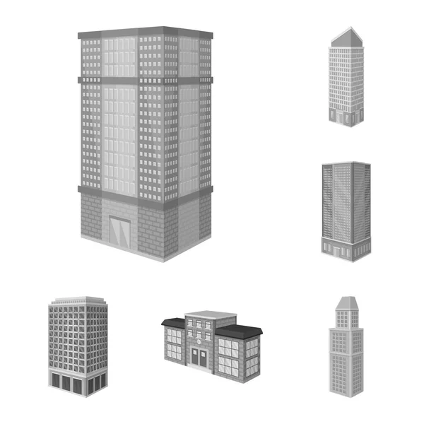 Ilustración vectorial de la realidad y símbolo moderno. Conjunto de icono de vector de bienes raíces y construcción para stock . — Archivo Imágenes Vectoriales