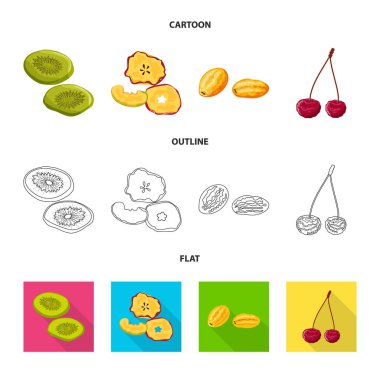 Gıda ve ham işareti vektör tasarımı. Gıda ve doğa hisse senedi vektör çizim seti.