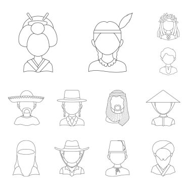 Kopyacı ve yerleşik simge vektör tasarımı. Kopyacı ve kültür hisse senedi vektör çizim koleksiyonu.