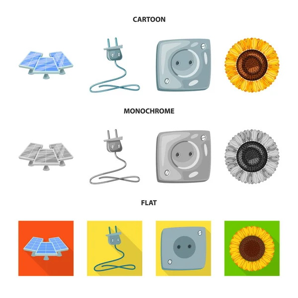 Objeto aislado del icono de la innovación y la tecnología. Conjunto de icono de vector de innovación y naturaleza para stock . — Vector de stock