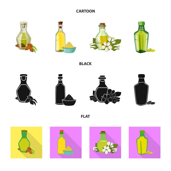 Ilustración vectorial del logotipo saludable y vegetal. Colección de símbolo de stock saludable y agrícola para la web . — Vector de stock