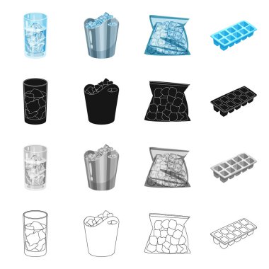 Doku ve donmuş simge vektör çizimi. Doku ve şeffaf hisse senedi vektör çizim koleksiyonu.