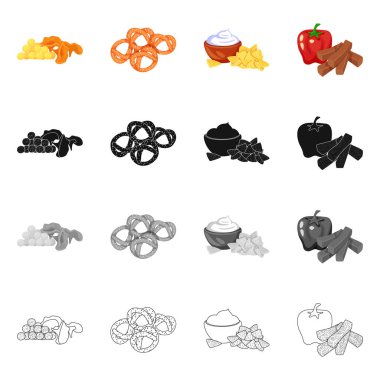 Tat ve işareti daiç yalıtılmış nesne. Tat ve organik hisse senedi vektör çizim koleksiyonu.