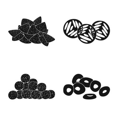 Parti ve pişirme simgesinin vektör Illustration. Web için parti ve gevrek stok sembolü kümesi.