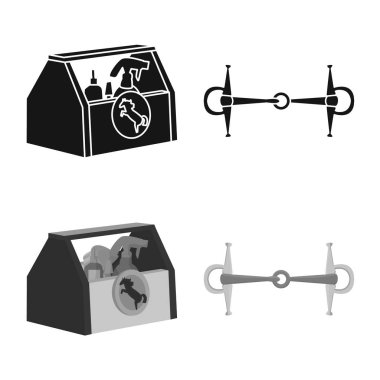 Vektör tasarım ekipman ve iz sürme. Ekipman ve rekabet hisse senedi simgesi için web topluluğu.