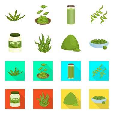 Protein ve deniz simge vektör Illustration. Protein ve doğal hisse senedi vektör çizim koleksiyonu.