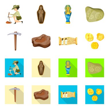 Vektör tasarımı bir hikaye ve öğeleri işaret. Hikaye ve öznitelikleri koleksiyonu stok web simgesi.