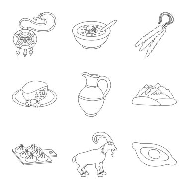 Gelenek ve ulusal sembol yalıtılmış nesne. Gelenekleri ve gezi hisse senedi vektör çizim koleksiyonu.