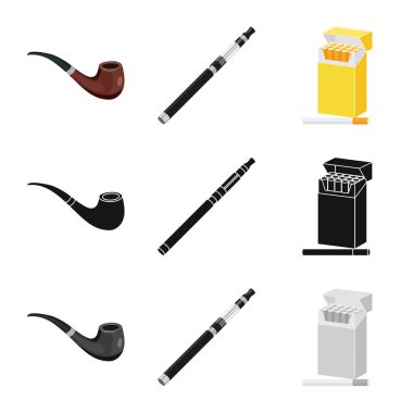 Çöp ve dur işareti yalıtılmış nesne. Hisse senedi için çöp ve alışkanlık vektör simge topluluğu.