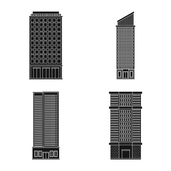 Illustrazione vettoriale del segno moderno e immobiliare. Raccolta di illustrazione vettoriale moderna ed edilizia . — Vettoriale Stock