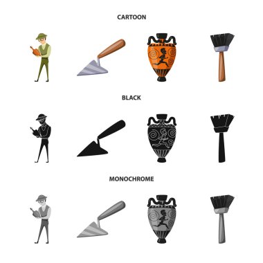 Hikaye ve öğeler logo vektör tasarımı. Hisse senedi için hikaye ve öznitelikleri vektör simge kümesi.