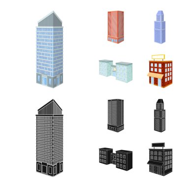 İnşaat ve yapı işareti yalıtılmış nesne. İnşaat ve Emlak vektör simge stok için set.