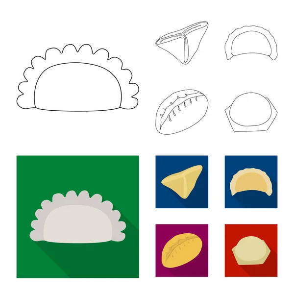 Diseño vectorial de productos e icono de la cocina. Conjunto de productos y aperitivo stock vector ilustración . — Vector de stock