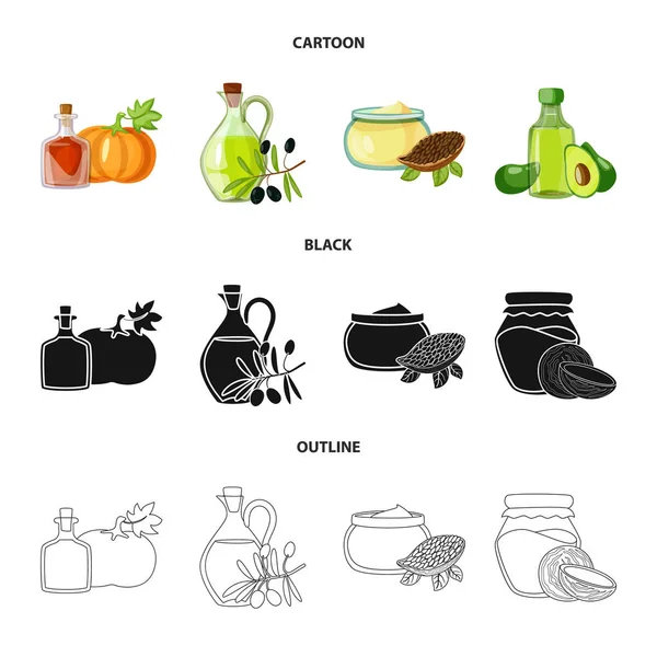 Isolated object of healthy  and vegetable  icon. Set of healthy  and agriculture vector icon for stock. — Stock Vector