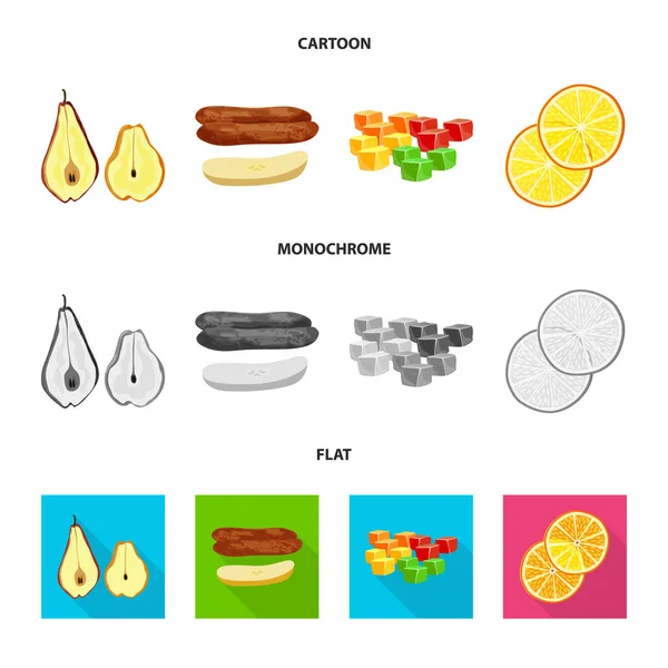 Isoliertes Objekt von Lebensmitteln und rohem Logo. Sammlung von Nahrungsmitteln und Naturmaterialsymbolen für das Web. — Stockvektor