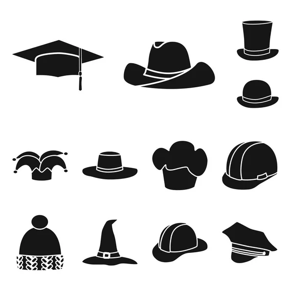 Oggetto isolato di berretto e logo del berretto. Set di berretto e pannolino simbolo stock per il web . — Vettoriale Stock