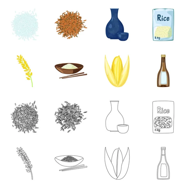 Vektorillustration av gröda och ekologiska logotyp. Samling av gröda och matlagning aktiesymbol för webben. — Stock vektor