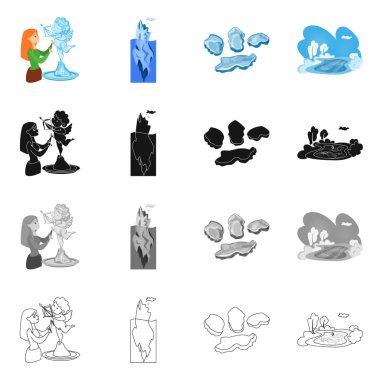 Doku ve donmuş işareti yalıtılmış nesne. Doku ve şeffaf hisse senedi vektör çizim koleksiyonu.