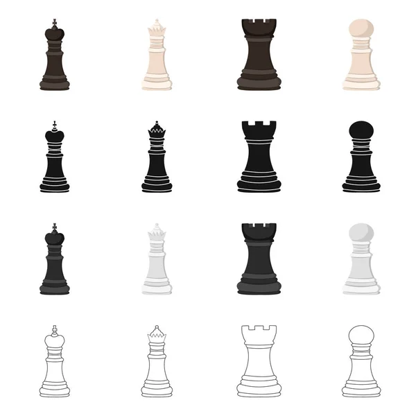 Vektor design av schackmatt och tunn tecken. Samling av schackmatt och målet lager vektorillustration. — Stock vektor