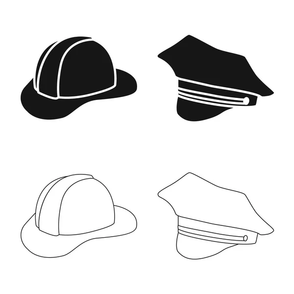 Objet isolé de vêtements et chapeau symbole. Ensemble de vêtements et de béret symbole stock pour la toile . — Image vectorielle