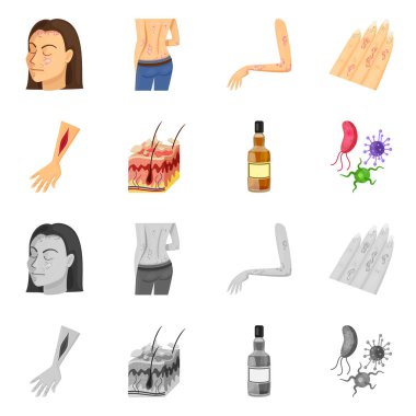 Tıbbi izole nesne ve ağrı simgesi. Hastalık hisse senedi vektör çizim ve tıp topluluğu.