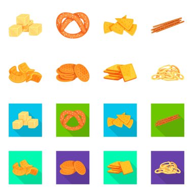 Oktoberfest ve bar simge vektör Illustration. Oktoberfest ve hisse senedi için pişirme vektör simgesi ayarla.