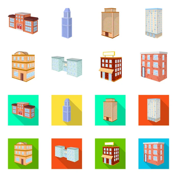 Illustration vectorielle de la construction et symbole du bâtiment. Ensemble de construction et le symbole de stock immobilier pour le web . — Image vectorielle